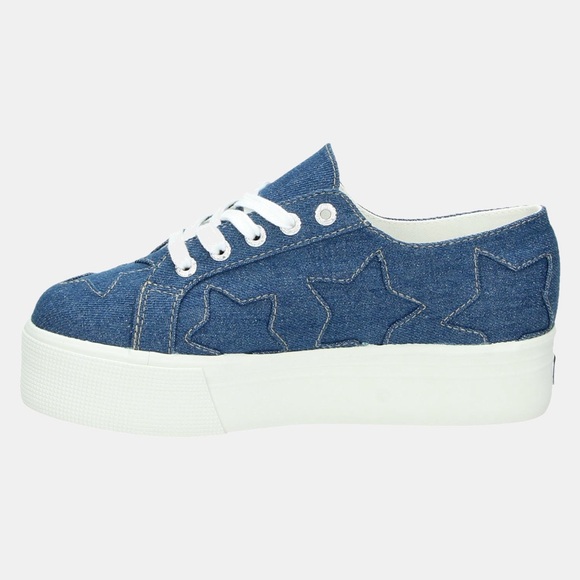 Superga Shoes - Superga Lizzy VD Ligt Platform Sneakers Womens US 7.5 Denim Patchwork NIB